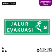 Vinyl Sign Sticker, Directional Sign Stair Evacuation Route (Right Side)