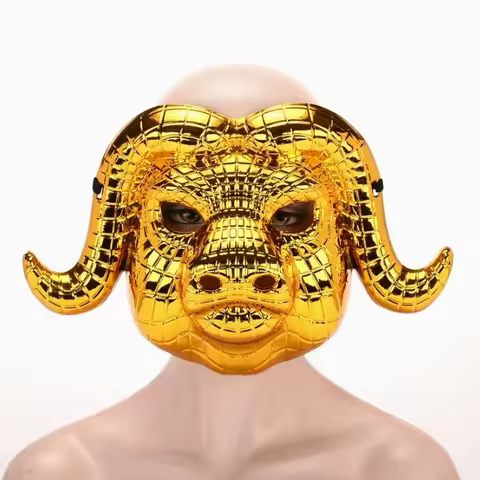 Halloween Golden Leopard Tiger Lion Pig Mask Adult Party Performance Costume Prop Cattle Masks for M