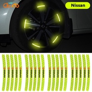 GTIOATO 20PCS Car Wheel Hub Reflective Sticker Luminous Sticker Universal Reflective Strip Car Styling Accessories For Nissan NV200 Note Qashqai Sylphy Kicks Serena NV350 X-Trail Elgrand Navara