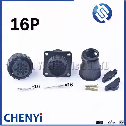 16 Pin diagnostic Connector Automobile Male Female History Password aviation Plug And Tail Clamp 206