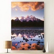 Snake River Reflection Vertical Landscape Pictures Giclee Print Canvas Wall Art