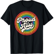 Q Proud Ally Lesbian Gay Pride Rainbow Flag Vintage T-Shirt