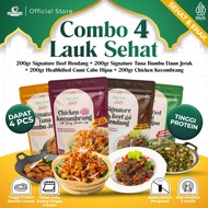 Gracious Combo 4 Lauk Sehat | Be Rendang + Tuna Daun Jeruk + Cu Cabe Hijau + Chicken Kecomng