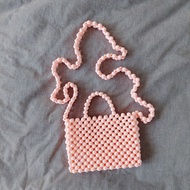 Beads Bag / Bead Bag / Tas Mutiara / Tas Manik-Manik Pink Fanta