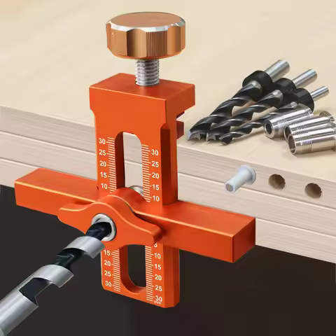 2 in 1 Cabinet Door Installation Positioner, 6/8/10mm Rebounder Punched Mounting Jig Wardrobe Cabine
