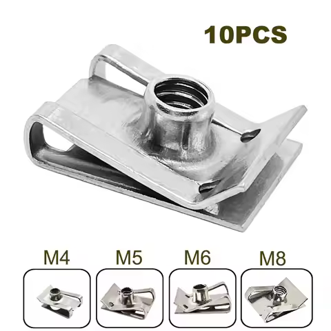 10pcs Stainless Steel U Type Clips Plate Leaf Spring Nut M6 M5 M4 M8 8mm 5mm 6mm 4mm Reed Nuts for C