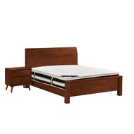 [特價]IHouse-熊讚 全實木床架+床頭櫃+舒適獨立筒床墊 雙大6尺