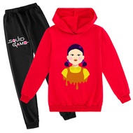 Squid Game Girls Boys Hoodie Jogger Set Hooded Long Sleeve Sweater + Sweatpants Street Style 2-piece Set CW2703 Kids Clothing Set