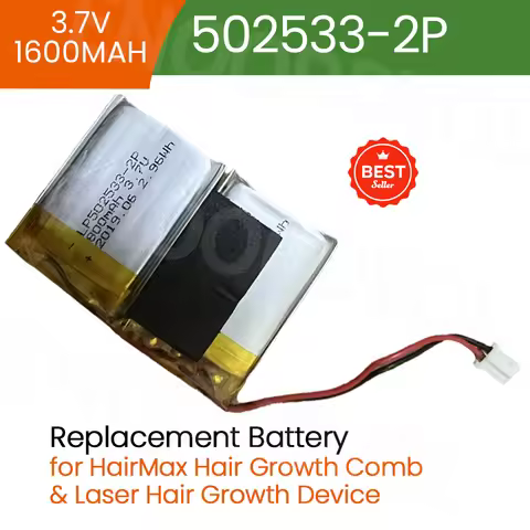 3.7V 1600mAh Hair Growth Device Battery 502533-2P Rechargeable Battery for HairMax Hair Growth Comb 