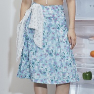 POKEE | PLEATS SKIRT กระโปรงพิมพ์ลายดอกไม้ (cotton )