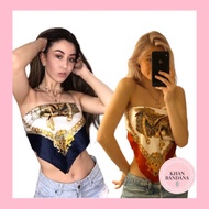 Glossy silk bandana size 90x90cm wrapped in camisole