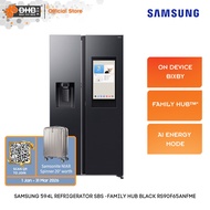 Samsung 594L SBS Family Hub Black Refrigerator RS90F65ANF/ME Auto Open Door On Device Bixby RS90F65A