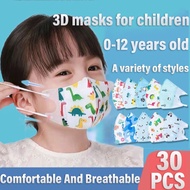 【SHIP IN 24 HOURS)】0-12 Years Old 3D Child Duckbill Disposable 3Ply Face Mask For Kids 3D Baby Cartoon Mask Budak Topeng