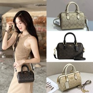 🇺🇸USA✈️Genuine COACH Boston Bag Old Flower Discount Women's Classic Logo Side Backpack Boston Packag