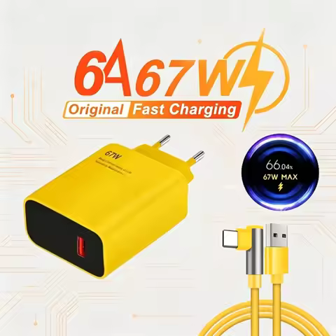 67W USB Charger Fast Charging Phone Charger Wall Adapter Type C Cable For iPhone Samsung Xiaomi Huaw