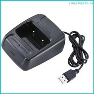 YIN AC100V 240V 50Hz Powered Two Way Radio Charging Unit with USB Output for BF666s 777s 888s 999s I