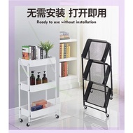￼High Quality 3Tier Trolly with handle home Trolly storage Multifunction Storage Trolley Rack Office Shelves Home