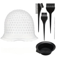 WANMEI 6PCS Salon Silicone Hair Coloring Cap Highlight Reusable Needle Hair Dying Frosting Hat House