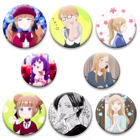 My Love Story with Yamada Kun At Lv999 Tinplate Pins Round Cartoon Brooches for Backpack Accessories