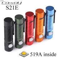 ไฟฉายแบบชาร์จไฟได้ S21E Convoy พร้อม519A Linterna Led 21700แฟลชไฟฉายแรงสูงตั้งแคมป์โคมไฟทำงานประเภท 