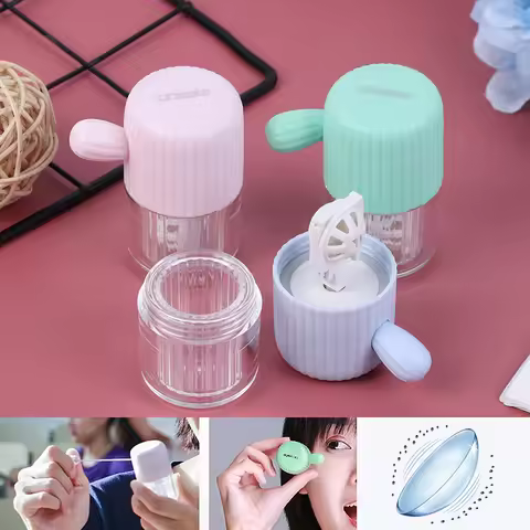 Contact Lens Cleaner Portable Manual Cleaning Cosmetic Contact Box Travel Contact Lens Case HL-830 M