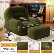New style Lazy Sofa Chair Double Seater Sofa Bean Bag Cover with Filling fullset Lazy Chair Kerusi M