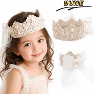 IJUNE Baby Crown Headband, Mesh Bow Hollow Lace Kids Crown Headpiece,  Crown Shape Girls Crown Hairb