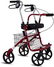 Walkers for seniors Walking Frame,Rollator Walker with Seat/Rollator Walker on 4 Wheels for Seniors Accessory Folding Transport Chair with Non-Slip, Light Rollators Made of Aluminum,Space Saver rollat