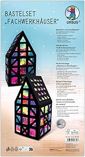 Ursus 21370090F Craft Set, Half-timbered Houses Approx. 7.7 x 15.5 x 7.7 cm, Set for Crafting 24 Hou