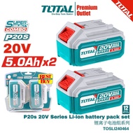 TOTAL Tools 2 pcs P20s 20V series 5.0Ah Lithium-ion battery pack ้็ฆปๅญ็ตๆฑ - TOSLI240464