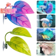 [risingmpS] Artificial Aquatic Plant Aquarium Landscaping, Artificial Betta Fish Leaves, Resting Lea