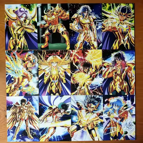 Saint Seiya Character Collection Cards A set of 12 pcs Postcards 3 Styles Knights of the Zodiac Gold