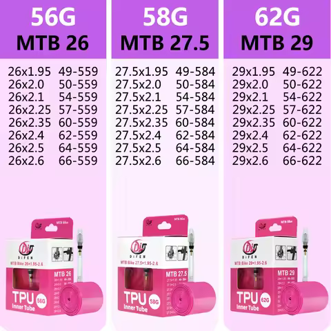 DiFEN TPU Ultralight MTB Bike Inner Tube 26 27.5 29, 29x1.95 2.0 2.1 2.2 2.3 2.4 2.5 2. 6 Inch Mount
