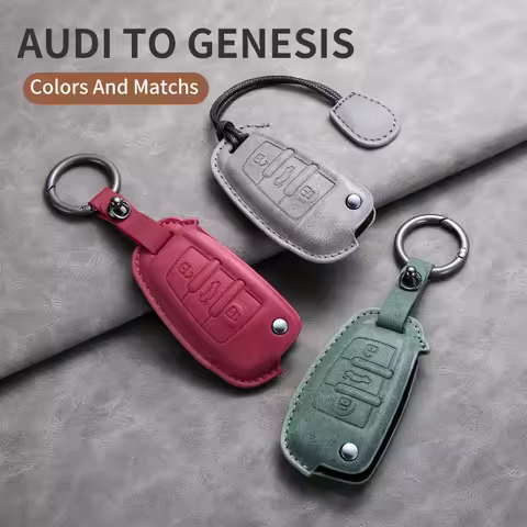 Leather Car Key Case Cover Shell for Audi A1 A3 A4 8P 8L 8V A5 B6 B7 A6 A6L A7 C5 C6 Q2 Q3 Q5 Q7 4F 