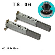 TS-06 Cleaner 2pcs Vacuum Motor Carbon Brush, GS-P25, V2Z-P25, V2Z-P22, with Iron Brush Tube、6.5mm 1