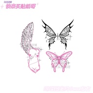 Pink Butterfly Wings Tattoo Sticker Black Butterfly Waterproof Long-Lasting Girl Flower Arm ins Kore