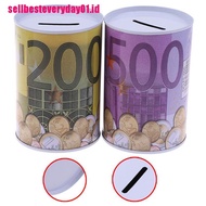 (S01) 1Pc Celengan Uang Koin Euro Dollar Bentuk Silinder
