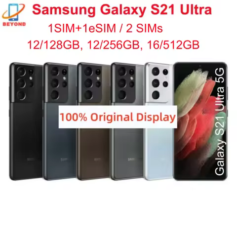 Samsung Galaxy S21 Ultra 5G G998U1 G998N G9980 6.8" ROM 128/256/512GB RAM 12/16GB NFC Octa Core Orig