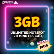 ONEXOX BLACK 3GB 20 MINUTES CALL HIGH SPEED / UNLIMITED HOTSPOT / ONEXOX XOX POSTPAID B10