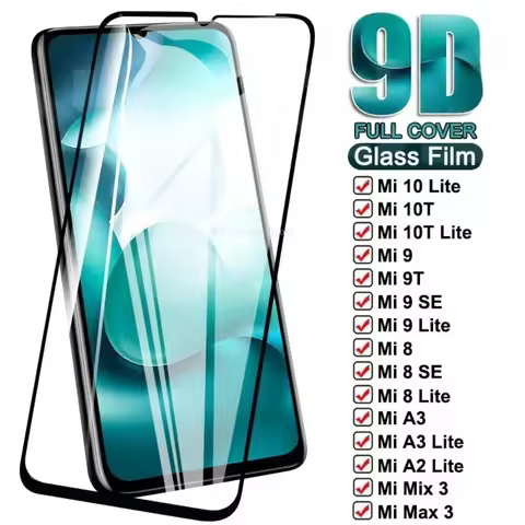 9D Protective Glass For Xiaomi Mi 10 9 8 10T Lite 9T Pro Tempered Glass For Mi 9 8 SE 5X 6 6X A3 A2 