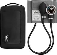 Vive Precision Aneroid Sphygmomanometer With Case - Manual Blood Pressure Checker - Upper Arm Cuff M