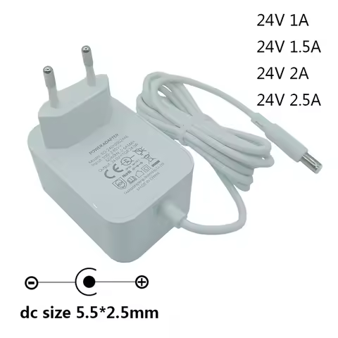 24V DC Power Supply White 1A 24V 1.5A Power Supply 24V 24 Volt Power Supply 2 Amp 24 Volts 2.5 Amp 2