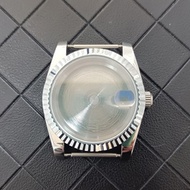 36mm Oyster Perpetual Stainless Steel Watch Case Transparent/Dense Bottom Sapphire Glass Watch Case 