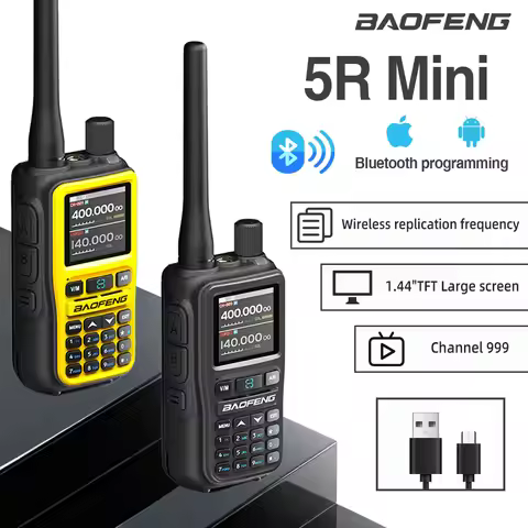 Baofeng 5Rmini walkie-talkie receives 5W high-power 999 channel color screen glare flashlight self-d