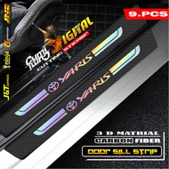 1 set of 9pcs cutting sticker sillplate carbon material 3d car toyota yaris cross ticker sticker bum