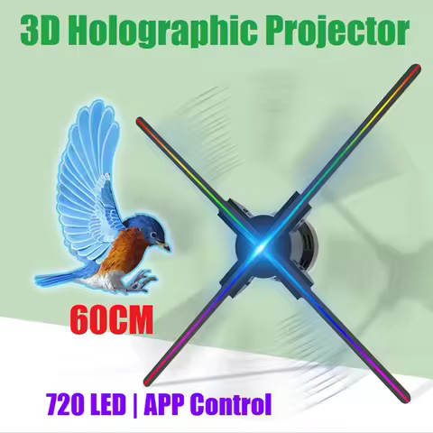 A30R-3D Holographic Projector APP Control 720LED Holographic Player Fan For Image Video Store Advert