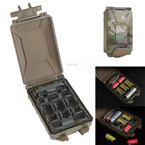 Tactical Battery Storage Box Waterproof MOLLE Hunting Shooting Sports Modular Battey Case for CR2032