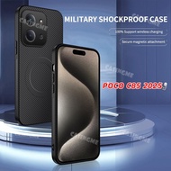 For POCO C85 2025 Carbon Fiber Pattern Magnetic Phone Case For POCO C85 C 85 POCOC85 85C 4G 5G 2025 