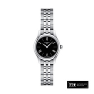 Tissot Tradition 5.5 Lady Grey Stainless Steel Bracelet and Black Dial Quartz Watch - T063.009.11.058.00