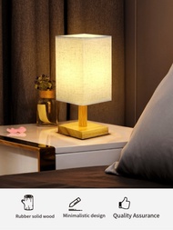 極簡復古方形布燈罩檯燈,北歐風格,usb接口方便使用。高透光度燈罩提供柔和溫暖的光線,不刺眼。經過精心打磨的橡木底座和木材,適用於不同的家居裝飾風格和場合。